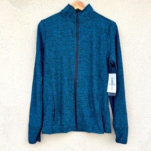 NINE WEST athletic jacket zipper zip up NEW long sleeve thumb hole POCKETS gym M